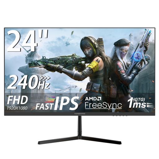 XUNDEFINED 24インチ ゲーミングモニター 240Hz 1ms フルHD(1920 x 1080) FAST IPSパネル 非光沢 126%sRGB 300cd/m2 HDR10 FreeSync対応 スピーカー内蔵 ブルーライト軽減