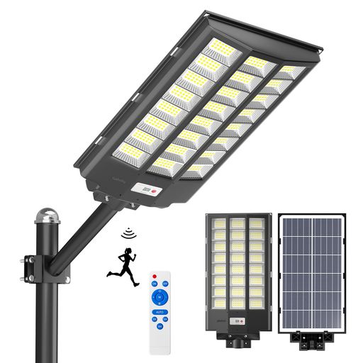 ヤード 【680000LM高輝度・広範囲照明】このソーラー街灯は高輝度で高品質のledチップを採用し、光色は6500Kの昼光色で、192個で680000LMくらいの爆光を発することはでき、照射角度は270°まで達し、ナイター照明設備なみに全体のグラウンドを灯すほどの広範囲照明です。小型のソーラーライトをたくさん設置することより本ソーラー街灯 屋外は一台で充分です。人感センサーは10メートル以内限りに、人や動物などの動き的なものを検知でき、ソーラー防犯灯として防犯の上で大活躍です。夜間の際にお家に帰るも安心感も満々です! 【三つの照明モード・無段階調光・タイマー機能】お客様は照明場所や照明時間ニーズによって照明モードを選択可能です!➀人感センサーモード:夜間暗くなると、(30%の明るさ)低輝度で点灯し、人や動物などの動きのものを検知すれば、(100%の明るさ)高輝度に即時切り替える。2常時点灯モード:明暗センサー器が内蔵されたため、夜間暗くなると、ソーラーライト 屋外 街灯は自動的に点灯する。逆に、昼間明るくなると、ledソーラー街灯は自動的に消灯する。