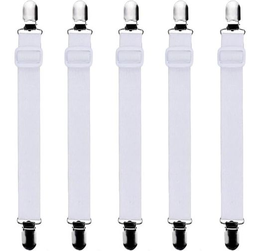 【製品規格】:製品サイズは13*9*1 cm、製品重量は約105 g、白色5点セット。 【材質】:高品質弾力性ナイロンベルト、高品質亜鉛合金調節ボタン(防錆)、高品質亜鉛合金調節ボタン(防錆)。 【堅牢】:様々なマットレスやベッドにしっかりと挟み込むことができ、平板シーツを固定し、マットレスカバーやマットレスの滑りを防止するために使用することができる背面から固定します。 【伸縮可能】:マジックテープは伸縮するだけでなく、長さも調節できるので、実際の状況に応じて長さを調節してください。頑丈な弾性弾性コードは、何度伸縮してもその弾性を維持することができます。 【ご注意】:製品を受け取って何か問題があれば、すぐに連絡してください。私たちはあなたのために問題を解決します。
