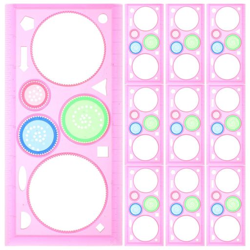 多機能描画ツール:この10個セットの描画キットは多様な形状のテンプレートを含み、子供が自由に創造的なパターンやグラフィックを描けるよう設計されています。お絵描きセットとしての幅広い用途に適しています。 多彩な使用シーン対応:お絵かきセットとして家庭や学校、外出先でも活躍。色鉛筆や絵の具セットと組み合わせることで、女の子へのプレゼントや子供の創作活動に最適です。 多様な描画パターンの作成:外側の歯車や内側の円を組み合わせることで、多様なグラフィックやファンタジーの複雑な模様を素早く描け、創作の幅が広がります。 簡単操作と学習効果:習得が容易で、子供でも直感的に使える設計により、描画の楽しさをすぐに体験できます。お絵描きセットとして最適です。 コンパクトなサイズ設計:サイズは約20cmx10cmx0.3cmで、持ち運びや収納に便利なコンパクトサイズ。子供が扱いやすい軽量設計でどこでも楽しめます。