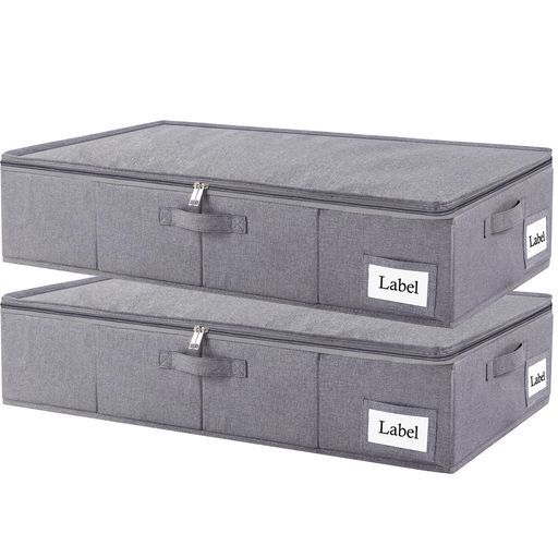 乐天商城 - Yawinheベッド下収納ベッド下収納ケース布団収納袋折りたたみ式80x40x15cm大容量持ち手付き防塵ファスナー式衣類収納袋衣類、布団、毛布の収納に適しています(グレー2個セット)