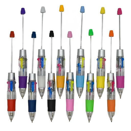 Lopenle 12本セット 4色 ボールペン ビーズ DIY 0.5mm きらめく おしゃれ ノック式...
