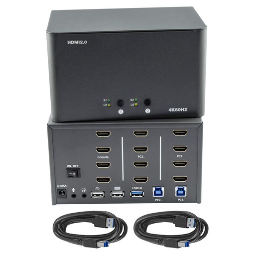 【クアッドモニター HDMI2.0 KVM スイッチ】2 入力 4 出力 HDMI2.0 KVM スイッチにより、2 台のコンピューターまたはラップトップ、4 台のモニター、1 セットのキーボード、マウス、その他の USB デバイスを使用できます。ワンタッチ切り替えにより、接続やインターフェースの損傷を防ぎ、効率を向上させます。 【4K HDMI KVMスイッチャー】HDMI2.0ビデオは、最大4K 60Hz(4:4:4)までの最も一般的な解像度をサポートします。4Kの超高解像度により、優れたビデオまたは画像品質、より広い視野、より細かいディテール、鮮やかな色などをお楽しみいただけます。 【5G高速データ転送】優れた5Gbpsの速度を持つUSB 3.2 GEN 1を提供し、高効率で高速データ転送を実現します。Windows、Mac、Linuxなどの異なる環境間で高いデータ互換性があります。 【複製、接合、拡張モード】HDMI クアッドモニター KVM スイッチは、複製、接合、拡張モードをサポートしています。複製モードでは、メイン画面が他の出力画面に複製され、4 つの同一画面が表示されます。
