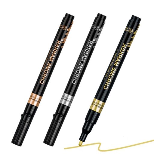 乐天商城 - KDSSYFTメッキペン3個セットゴールドマーカーペンクロームメッキマーカー補修金メッキゴールドメッキ芸術品や工芸品DIY用品(3色)