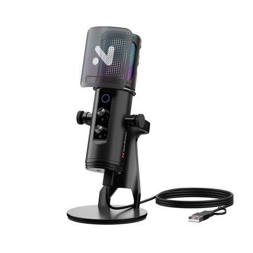 NearStream AM35U コンデンサーマイク スタンド付き usb ゲーミングマイク pcマイク 超単一指向性 RGB 有線 リアルタイムモニタリング 音量調整可能 ノイズキャンセリング ワンタッチミュート 40…