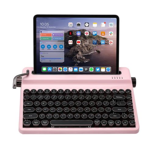 レトロタイプライターキーボード:YUNZII QL75はタイプライター風デザインのレトロキーボード。3モード接続(BT/2.4GHz無線/有線)と複数デバイス用内蔵スタンドを搭載。エルゴノミックな段階的キー高設計で快適なタイピングを実現。丸型キーキャップ、潤滑済みスイッチ、ワイヤレス機能がレトロ美学愛好者に最適です ホットスワップ対応メカニカルキーボード:QL75はタクタイル/リニアスイッチを自由交換可能なホットスワップ式キーボード。3ピン/5ピンスイッチ対応の高品質PCB基板で、タイプライター風のクリック音と打鍵感を再現。タイピングやゲーム操作を容易にカスタマイズ可能 ワイヤレスタイプライターキーボード:USB-C/Bluetooth/2.4GHz無線でWindows/macOS/Android対応。5台のデバイス(タブレット・スマホ・PC・TV等)を瞬時切替可能。大容量内蔵バッテリーが長時間使用を保証 QMK/VIAプログラマブル&amp;RGBバックライトキーボード:QMK/VIA対応でキー割り当て/マクロを完全カスタマイズ可能。動的RGB照明効果が「thocky」サウンドやカスタム照明スタイルを演出。