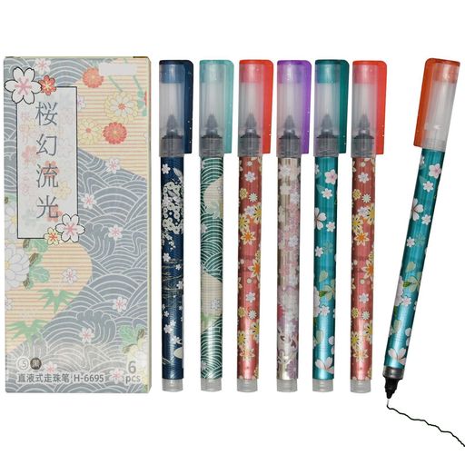 乐天商城 - Maydahuiおしゃれ桜花ボールペン12本セット0.5mm黒インクジェルボールペンかわいい可愛い文房具プレゼントギフト