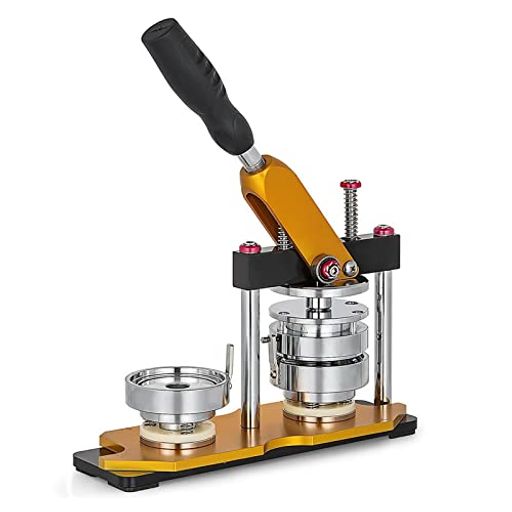 mlloaayo 缶バッジマシーン 新型缶バッチマシーン 回転バッジマシン 58mm缶バッヂ製造機 缶バッジメーカー DIYバッジマシン DIYバッジ バッジ素材 100個付き DIYのおもちゃ 手芸 ハンドメイドキ…
