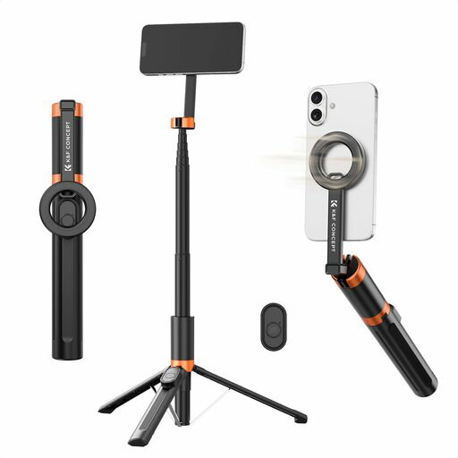 乐天商城 - K&FCONCEPTMS-18自撮り棒スマホ三脚Magasfe対応180cmマグネット式スマホスタンド322g27.5cm収納折りたたみ式じどり棒軽量コンパクト角度調整可能リモコン付き旅行動画撮影Vlog