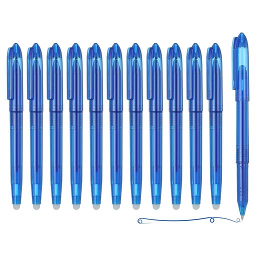 仕様: 材質: プラスチック; インク色: ブルー; ペン長さ: 14.5 cm/5.8インチ; 先端径: 0.5mm; ペン本体径: 1 cm/0.4インチ; 内容量: 消せるジェルペン 12本 特徴: 当社の収納式消せるペンは独特なジェルインクを使用しており、鮮明な発色で内蔵消しゴムで簡単に消せます。アイロンなどで60°C程度に加熱するとインクが消え、跡も残りません。0.5mmの極細先端により、インクのながれが均一で滑らかな書き味を実現。マークがクリアで見やすく、正確な測量や裁断を助けます。キャップ付きで開閉が簡単です。 使用方法: 通常のジェルペンと同じように書け、間違えたらペン端の消しゴムで鉛筆のように簡単に消せます。塗り絵、スク ラップブッキング、スケッチ、絵画、ライティング、織物マーキングなど、日常の様々なタスクに柔軟に使えます。 用途: これらの消えるジェルペンは滑らかに書ける良い品質インクを採用しており、布地へのマーキングやデザインに最適です。織物マーキング、クラフト、靴のプリント、刺繍、クロスステッチなどの作業に適しています。