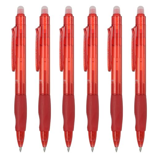 仕様: 素材: プラスチック; インク色: 赤; ペン長さ: 14.8 cm/5.8 インチ; ペン先径: 0.5mm; 内容量: 消せるジェルペン 6本 特徴: 当社の収納式消せるペンは独特なジェルインクを使用しており、鮮明な発色で内蔵消しゴムで簡単に消せます。アイロンなどで約60°Cに加熱するとインクが消え、痕跡を残しません。0.5mmの極細ペン先で、インクのながれが安定し滑らかな書き味を実現。マークがはっきり見えるので、正確な計測や裁断に便利です。サイドクリップを押すだけでペン先を収納できます。 使用方法: 通常のジェルペンと同じように書け、間違えたらペン末尾の消しゴムで鉛筆のように簡単に消せます。色塗り、スク ラップブッキング、スケッチ、絵画、文字書き、布マーキングなど、日常の様々な作業に活用できます。 用途: この消えるジェルペンは滑らかに書ける良い品質インクを採用しており、布地へのマーキングやデザインに最適です。布のマーキング、クラフト、靴のプリント、刺繍、クロスステッチなどの作業に便利。