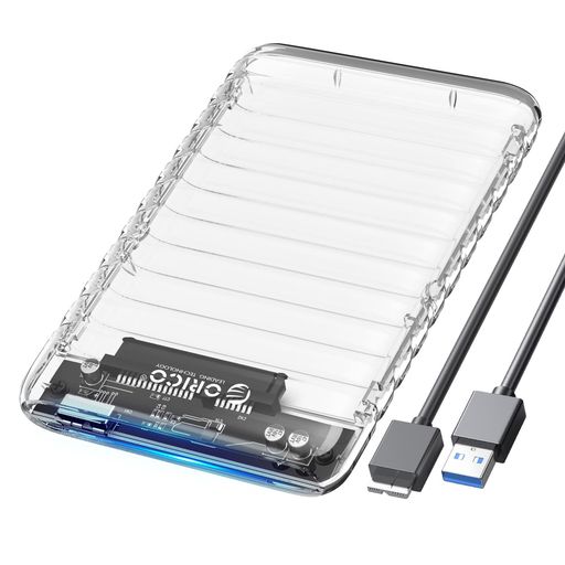 【内部の高い可視性】ORICO 2.5インチ HDD ケースは高品質な透明クリスタルPC素材を使用。クリアSSD ケースのデザインで、開けずに中のドライブを見ることができます。ハードディスクを外部からのダメージから保護します。 【UASPで5Gbpsの超高速を実現】2.5インチ SSD ケースのSATAインターフェースは、従来のUSB3.0より70%高速なUASP TRIM SATA III伝送プロトコルをサポートしています。USB3.0インターフェイスの最大データ転送速度は5Gbpsです。USB2.0または1.1ポートとの後方互換性があります。 【ポータブル2.5 HDD ケース】 ORICO外付けハードディスク ケースは、古い2.5インチSATA I/II/IIIハードディスクを簡単ににフックアップして、1つのPCから別のPC、ノートパソコン、PS4、またはUSB外部ハードドライブとしてファイルを転送できます。50cmのUSB-Aケーブルが付属しており、柔軟な接続と持ち運びが可能です。 【使いやすい】工具不要でインストールできます。プラグ&amp;プレイ、この外付けssdケースにドライバーは必要ありません。