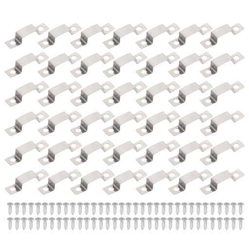乐天商城 - PATIKILクリップLEDテープ用60個ステンレス鋼固定用バックルホルダークリップ留め具14mmx6mmネオンLEDライト照明ケーブル用ネジ付き