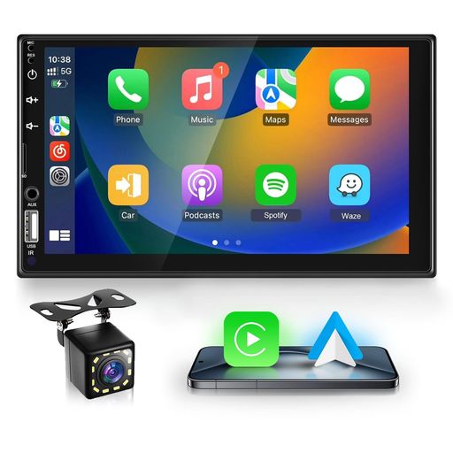 カーオーディオ2 Din カーステレオ CarPlay&Android Auto、Hodozzy チカーステレオBluetooth