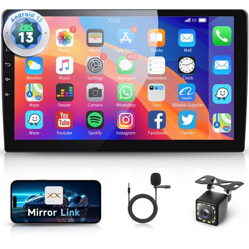 Hodozzy Androidカーオーディオ- Bluetooth 2 DIN 10.1インチIPSタッチスクリーン...