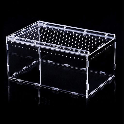 アクリル素材 30 x 20 x 15 CM レプタイルボックス換気 スライド開閉 タイプ トランスペアレント 飼育ケース 昆虫/トカゲ/クモ/カエル/蛇/蛙/亀用