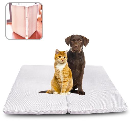 MengMeng 2026アップグレード 3D中空繊維 折り畳み プレミアム ペットマット 犬 猫 ベッド クッション パッド ソファ おしゃれ 高反発 シニア ケアマットレス 高齢 介護 床ずれ防止に 寝返りや…