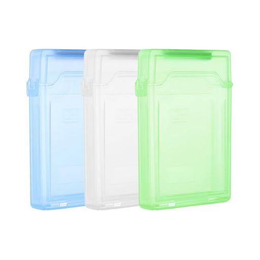 乐天商城 - PATIKIL4.5”x3.2”ハードディスクケース1セットプラスチック製HDD収納ボックス携帯用防静電ケース2.5”外付けSSD/HDD用白/緑/青