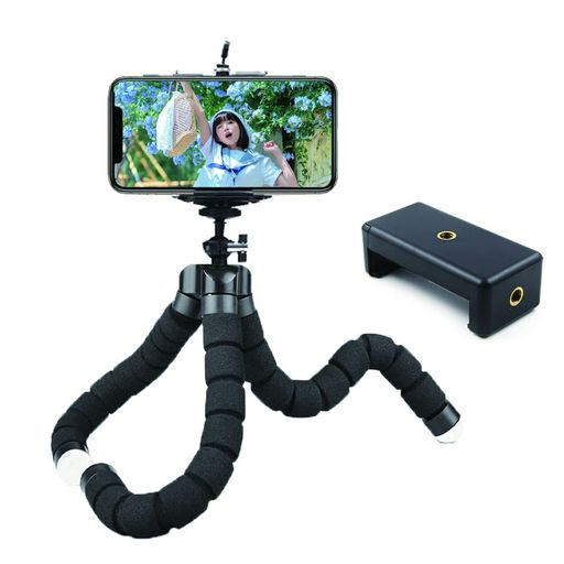 スマホスタンド スマホ 三脚 超小型 一眼レフ 360度回転可能 小型軽量 自撮り 自由雲台 写真 撮影 カメラ 生放送 デジカメ に対応 フレキシブル マホホルダー付き スマホ撮影スタンド 持ち…