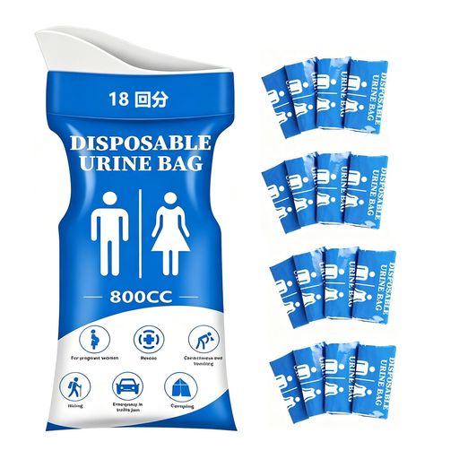 樂天商城 - 【800ml 大容量】常備用品 携帯トイレ18枚入 災害用 地震対策 登山 渋滞時 介護 防災用品 停電 断水 男女兼用 車内常備用品 車酔い 船酔い 嘔吐 ブルー