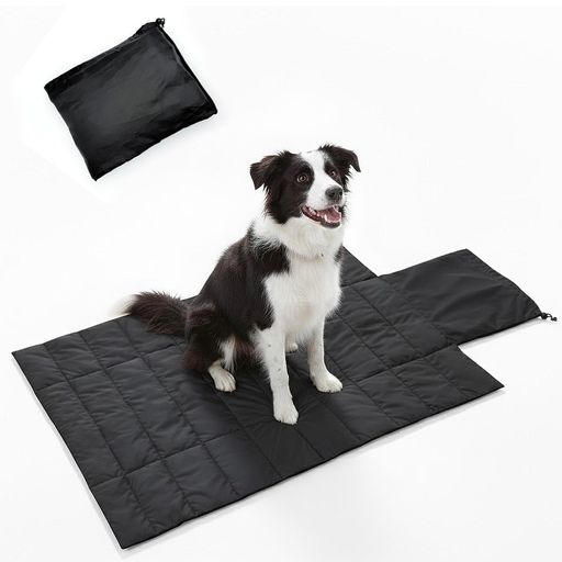 乐天商城 - Colenumone ポータブル犬用クレートパッド 防水折りたたみ式ペット用スリーピングマット クールタッチ夏用犬用ベッド アウトドア旅行キャンプ&屋内使用 洗えるブラックケンネルパッド (39…