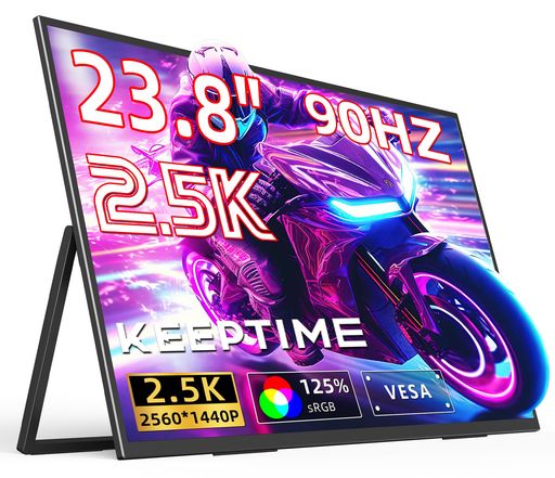 モバイルモニター 23.8インチ 2.5K 90HZ 非光沢IPS VESA 自立型スタンド Type-C/HDMI ノートPC/スマホ/ゲーム機対応