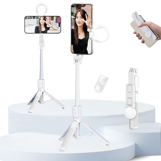 樂天商城 - 自撮り棒 iphone 軽量 スマホスタンド スマホ 自撮り棒 携帯 三脚 スマホ コンパクト スタンド セルカ棒 360°+270°可調節 iPhone android兼用 コンパクト 軽量 LEDライト リモコン付き 折りたたみ式