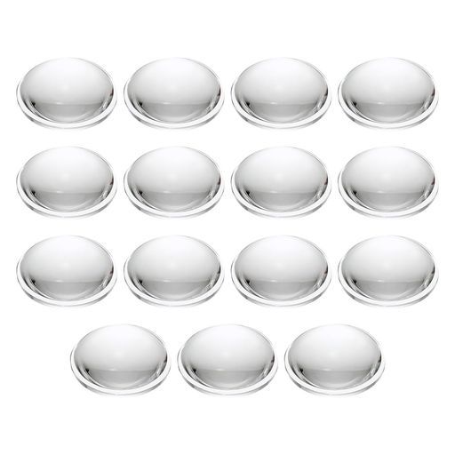 PATIKIL 直径12.5mm フラット凸レンズ 15個 高さ4mm アクリルLED光学凸レンズ フラッシュライト 車用バイクヘッドランプスポットライト用 エッジ付き 透明