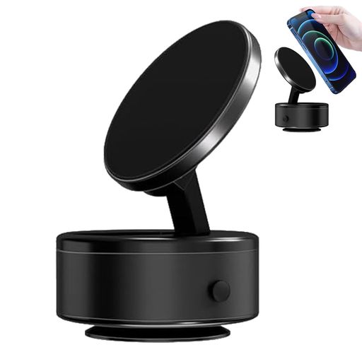 SUANES 車載用スマホホルダー 強力マグネット搭載 真空吸着 360度回転 マグリング付属 車用スマートフォンホルダー magsafe対応 スマホスタンド マグネット 真空 スマホホルダー 磁気式車用…