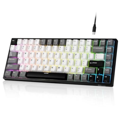 RK ROYAL KLUDGE RK84 有線 75% TKL RGB ホットスワップ対応メカニカルゲーミングキーボード、US QWERTY