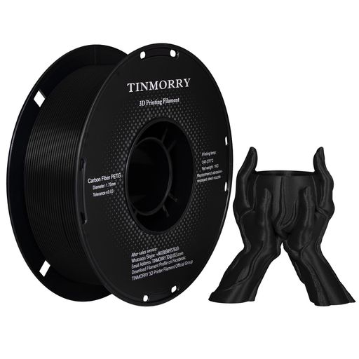 TINMORRY PETG-CFフィラメント 1.75mm 3Dプリンター用 PETGフィラメント 1kg ブラック