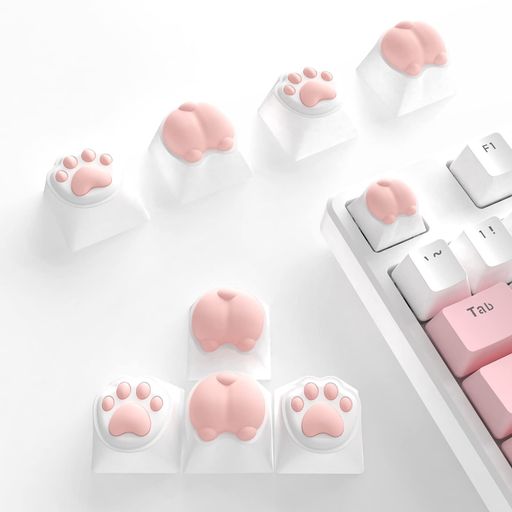 MAMBASNAKE カスタムゲームキーキャップ Cherry MX Switchメカニカルキーボードのキーキャップ 猫の肉球型 かわいい PBT キーキャッププーラー 3D シリコン キーキャップセット 日本語配列&英語配…