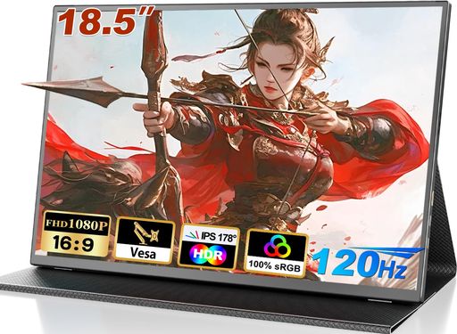 モバイルモニター 18.5インチ COOLHOOD モバイルディスプレイ ゲーミングモニター 100%sRGB 120Hz 1920x1080FHD HDRモード・FreeSync・VESA対応 ブルーライト低減 非光沢 IPS液晶パネル