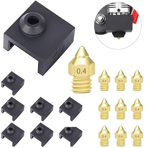 乐天商城 - DAOKAI3Dプリンタホットエンドシリコンソック、CrealityEnder3、Ender5、CR10シリーズ、MK7/8/93Dプリンタホットエンド押出機交換用ヒーターブロックカバーアンチスカルド-8個