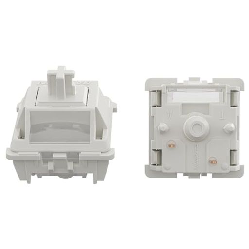 GATERON スムージーキーボードスイッチ、リニアRGB LED 5ピン ホワイト 22mm デュアルステージスプリングファクトリープレ潤滑40gfフルPOMキースイッチ MXメカニカルキーボード用(35個)