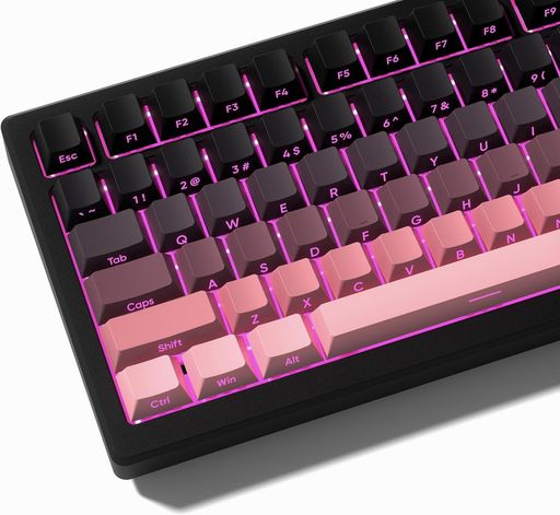乐天商城 - キーキャップ134キーサイドプリントキーキャップPBT光透過Cherryプロファイルメカニカルキーボード用パソコン用キーボード(Pink)
