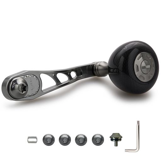 樂天商城 - HEIGHTEN65/75mm可変リールハンドル36mmカーボン製ハンドルノブ搭載シマノ(SHIMANO)ダイワ(DAIWA)アブ(Abu)ベイトリール通用ArchCarbonSeries(ガンメタル)(1187)