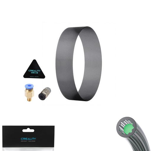 樂天商城 - Creality アップグレード 低抵抗 PTFE チューブ (2M) – スター型チャンネルで超滑らかな流れ、抵抗が30%少なく、高温260°C、PC4-M6 & M10 FDM 3Dプリンター用継手