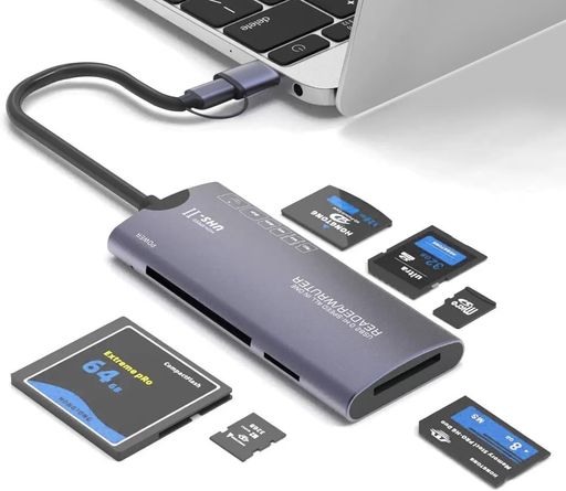 【超高速5Gbpsデータ転送】USB C SDカードリーダー 3.0最大5Gbpsの転送速度で、写真・4K動画・大容量ファイルも数秒で移動。USB2.0/1.1との下位互換性も完備。待ち時間を減らし、撮影・編集作業を効率化。写真家や動画クリエイターに最適なUSB Cカードリーダーです。 【2-in-1対応】USB-C&amp;USB-A マルチカードリーダー タイプC USB-CコネクタとUSB-Aコネクタを一体化。最新のノートPC・タブレット・スマホはもちろん、旧型パソコンにも追加アダプター不要で接続可能。ドライバー不要のプラグ&amp;プレイ。Mac OS / Windows / Android / Linux / Chrome OSに対応。 【主要メモリーカード全対応】SD/microSD/CF/MS/M2/XD SD、microSD(TF)、CF、MS、M2、XDなど、ほぼ全てのカードフォーマットに対応。SDXC・SDHC・UHS-II高速カードも読み取り可能。一眼レフ、ドローン、アクションカム、ドライブレコーダーのデータもこれ一台で管理。※ご注意: 複数カード同時読み取り不可。