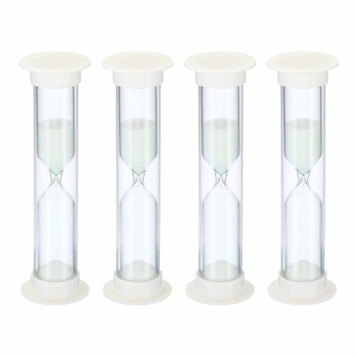 Timers - PATIKIL 3分砂時計 4個 小さな砂時計 プラスチックカバー付き 秒読み砂時計 ゲーム キッチン パーティーの記念品 DIYの装飾用 ホワイト