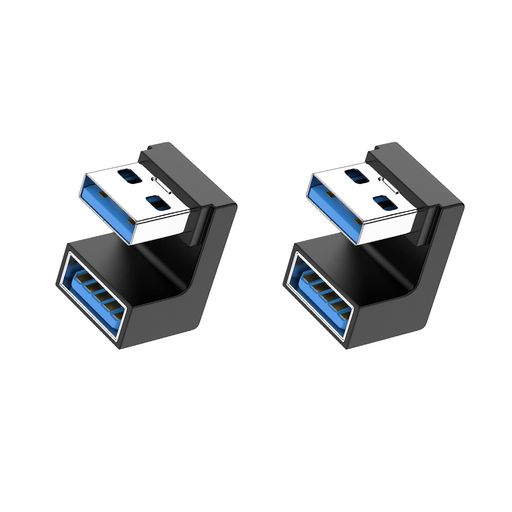 USB 3.1 Gen2 アダプタ L字型 2個セット Suptopwxm USB L字 USB L型 タイプA オス メス 10Gbps 高速データ伝送アダプタ USB Type A L字型変換アダプタ 方向変換 小型 軽量 (2個セット, U型)