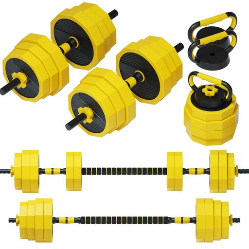 PROIRON ダンベル 可変式 20kg 4 in 1 10kg 2個セット コネクション・チューブ(延長用シャフト)dumbbell でバーベルにもなれるダンベル ホームジム 筋トレーニングとウェイトリフティング用 (合計2…