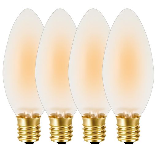FWAYTECH ledキャンドル電球 e17 電球色 4W 485ルーメン 曇りガラス 2700Kケルビン シャンデリア電球 40w~50W形相当 調光器対応AC100V フィラメントLED 全方向360度発光 省エネ PSE認証済み