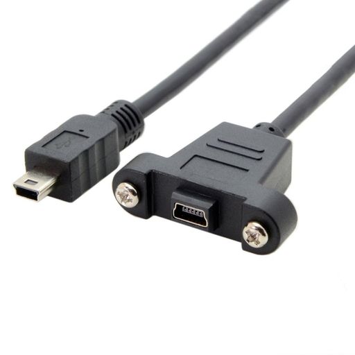 CY 50 cm mini usb 5pinオスtoメスパネルマウントタイプ延長アダプタケーブルwith Screws