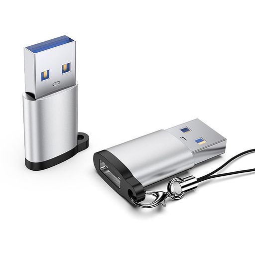 RuiMi Type-C 変換アダプタ USB 3.0 (オス) 変換アダプタType C (メス) 10Gbps 急速充電 高速データ転送 OTG対応 紛失防止ストラップ付きType C (メス) to USB 3.0 (オス)変換アダプタ(2個セット)
