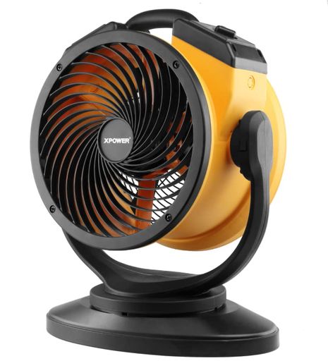POWERFUL AIR CIRCULATION: With its advanced high torque motor, the air circulator generates 900CFM focused and extended airflow to create a continuous whole-room air circulation. CONVENIENCE OPERATION: The 4-speed settings and adjustable rotation angle allow for multidirectional air movement for maximum coverage and cooling. PORTABLE DESIGN: The compact size and easy-to-carry handle make it a convenient choice for on-the-go use. The power cord can be neatly stored by wrapping it around the base.