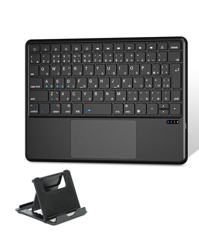 【最新型】Saikou bluetooth キーボード ワイヤレス JIS標準日本語配列 静音 薄型 タッチパッド搭載 軽量 スタンド付き ipad iphone ipad 10世代キーボード マルチペアリング Type-C充電式