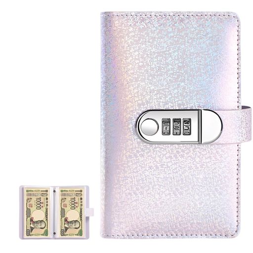 貯金箱, ダイヤルロックでお金の仕分け, 封筒貯金 箱, 100枚のお札が入る貯金ファイル, 貯 金記録, 貯金チャレンジ, 子供用, おしゃれ (紫)