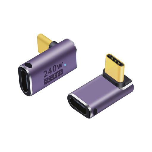 PD充電 【便利で実用的】標準のUSB4アダプターは、40Gbpsに完全対応したUSB Cアダプターで、Thunderbolt4ケーブル用に設計されている。L型オス-メスアダプターです。L型のデザインを採用することで、狭いコーナーでの挿入の不便さを解消します。直角のデザイン、ケーブルの抜き差しが便利だ,ケーブルの折り曲げ及び断線を有効的に防止できされます 【40Gbps高速伝送&amp;4K/8K映像対応】最新のtype-c4.0を採用し、最大40gbpsの伝送速度に対応しており、usb3.1の4倍の高速化を実現しています(理論上は可能ですが、状況に応じて)。このUSB Cアダプタを使えば、最大で8K@60Hz鮮明で滑らかな解像度に対応し、超高画質の解像度を楽しむことができます。USB3.1、1.1、USB2.0の下位互換機器です。 【幅広い互換性】すべてのtype-c機器に対応しています。