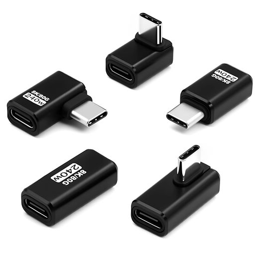 Duttek 80Gbps L字型USB-C変換アダプタ, 240W USB Cオスメス延長,Type Cメスメス中...